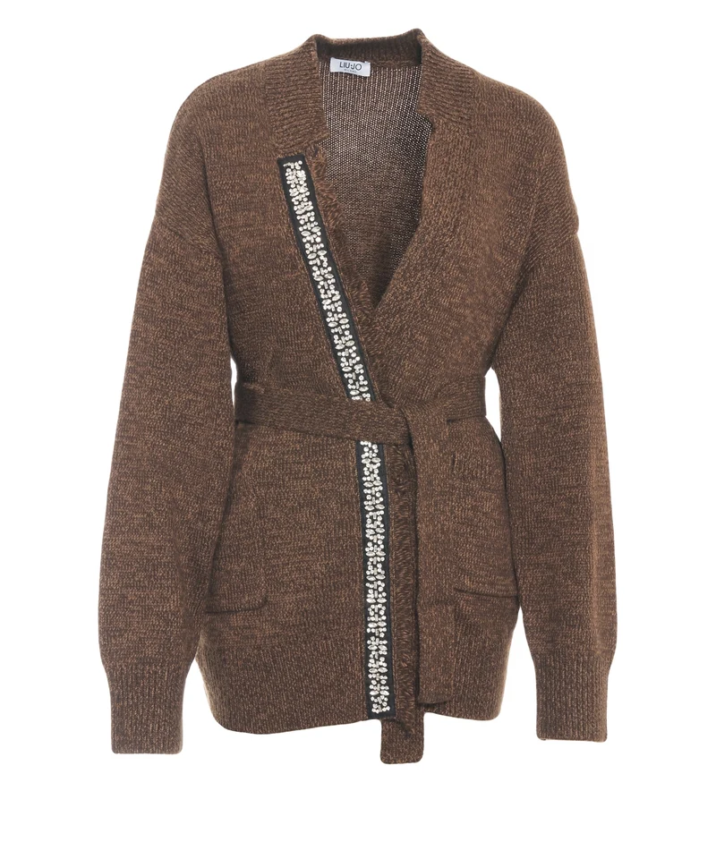 Cardigan con applicazione di strass