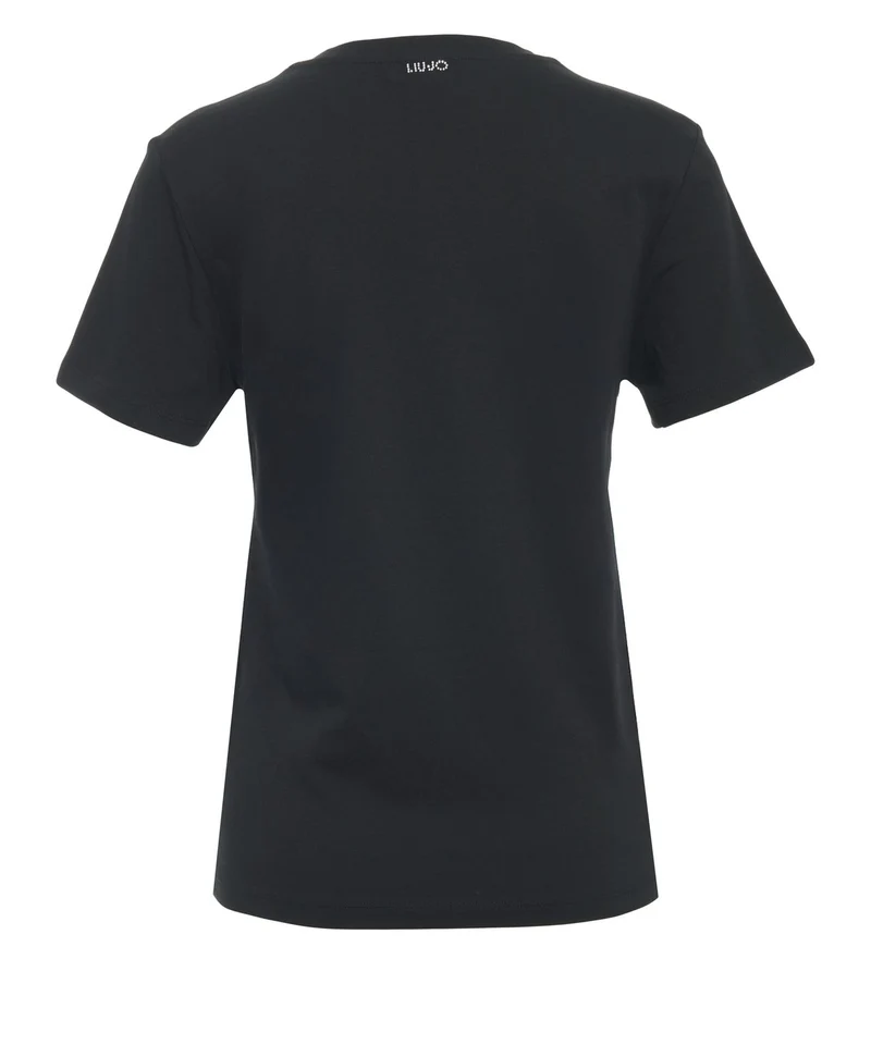 T-shirt con applicazione strass