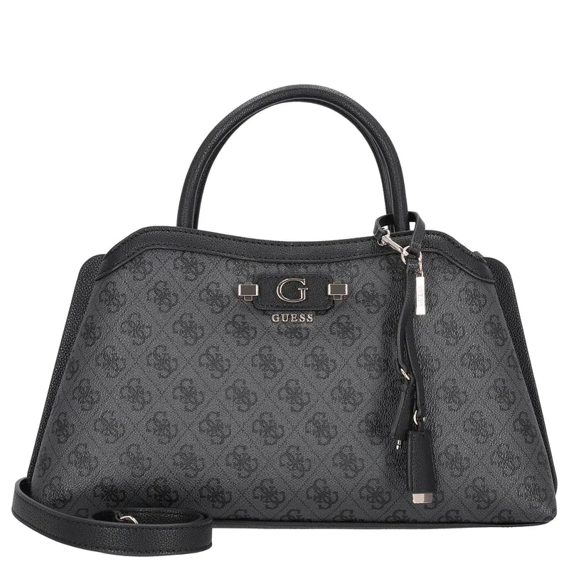 Guess Lindsey Satchel - Bolso de mano 36 cm (coal logo)