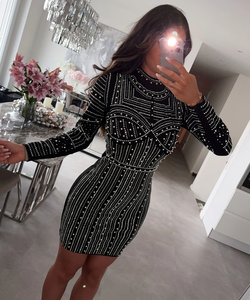 Kleid Agnez Glitzer Schwarz