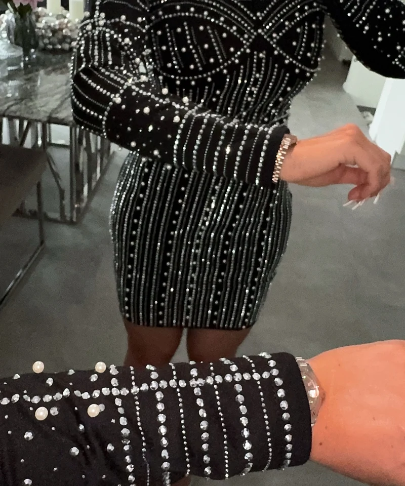 Kleid Agnez Glitzer Schwarz
