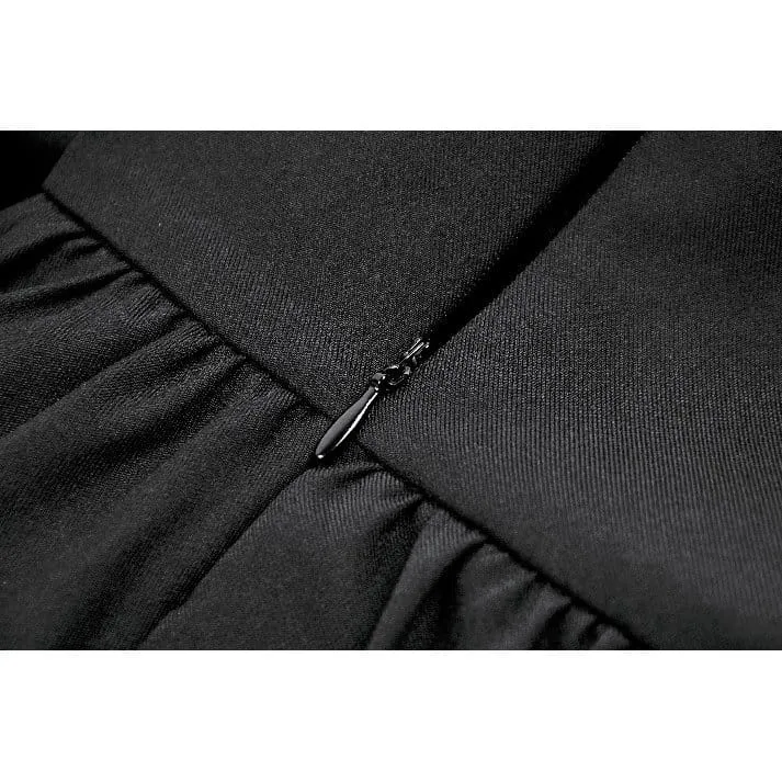 Gothic-bestickter, geraffter Maxirock für Damen