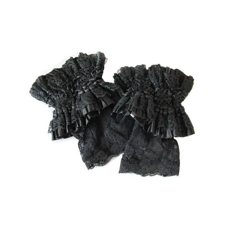 Frauen Goth Lace Fingerless Handschuhe