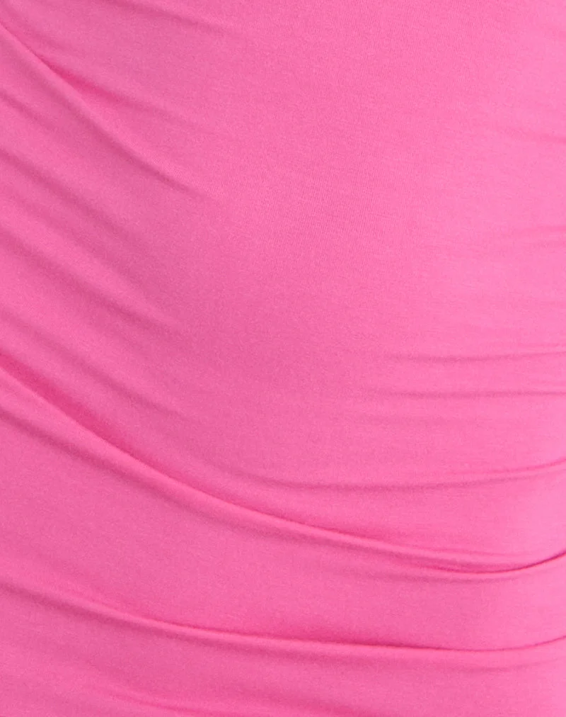 Cauaria Minikleid aus Rayon-Jersey in Deep Pink