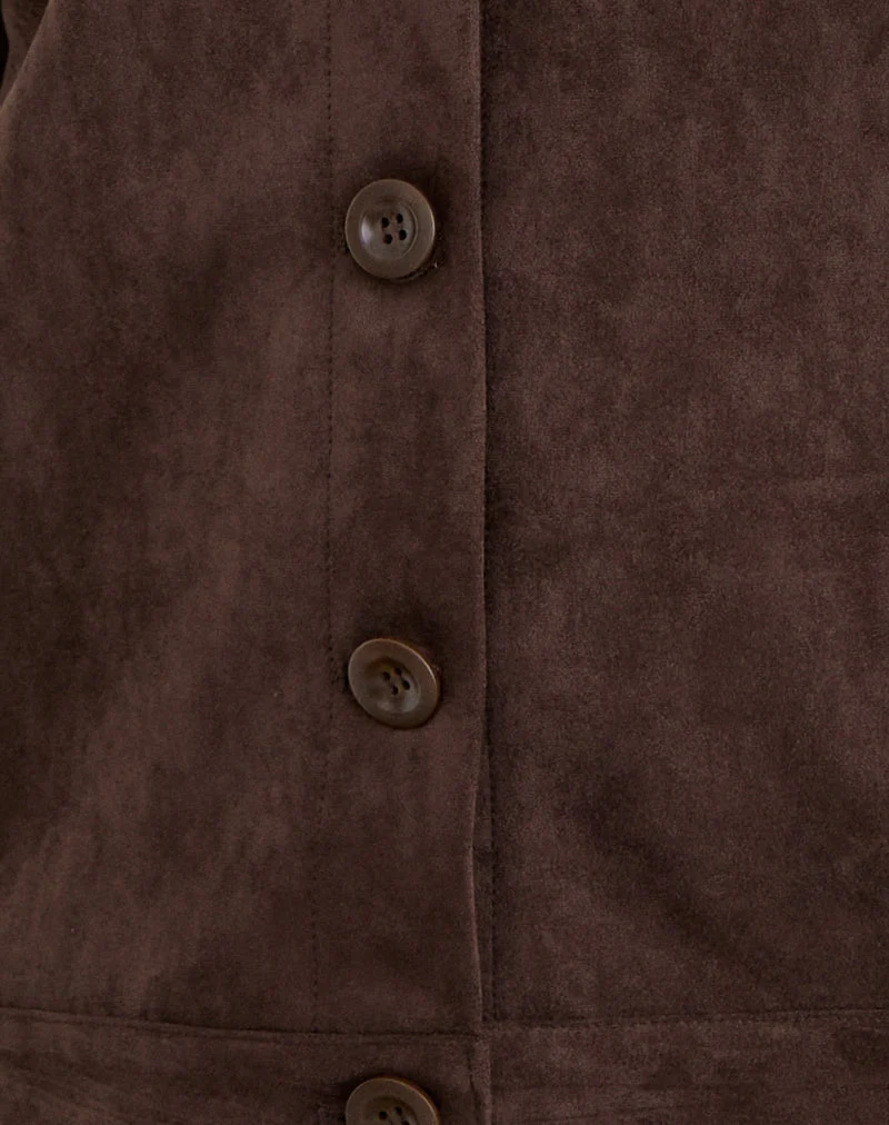 Lastika-Jacke aus Kunstwildleder, dunkelbraun