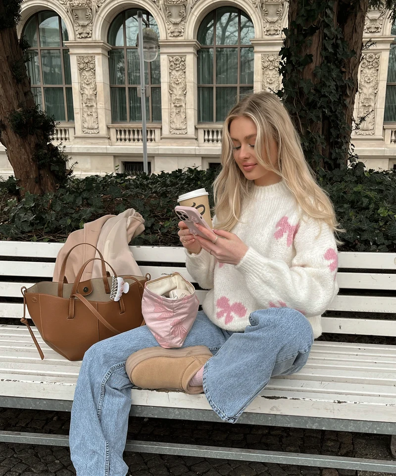Pullover Belle Schleife Weiß