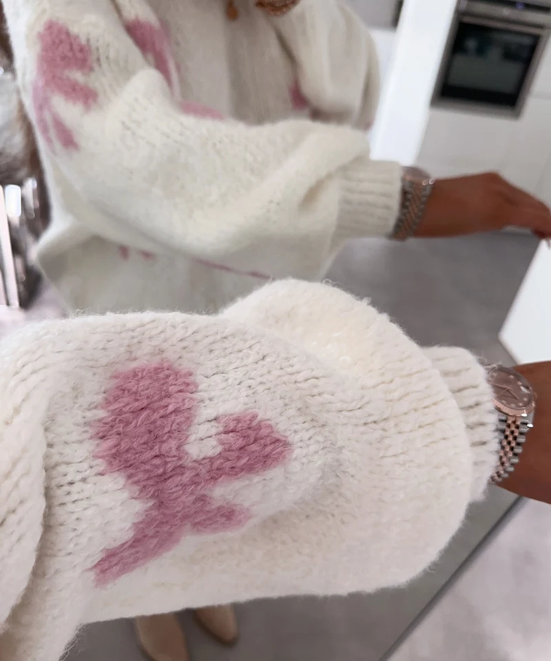 Pullover Belle Schleife Weiß
