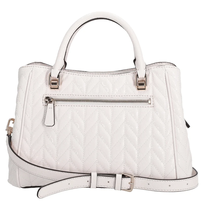 Guess Stacey Satchel - Bolso de mano 26 cm (off white)
