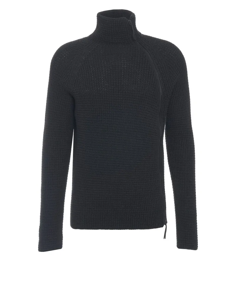 Maglione con cerniera sfalsata