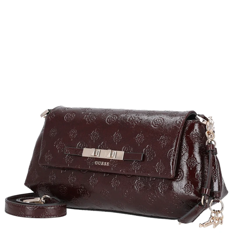 Guess Carmella Crossbody Flap - Bandolera (burgundy logo)