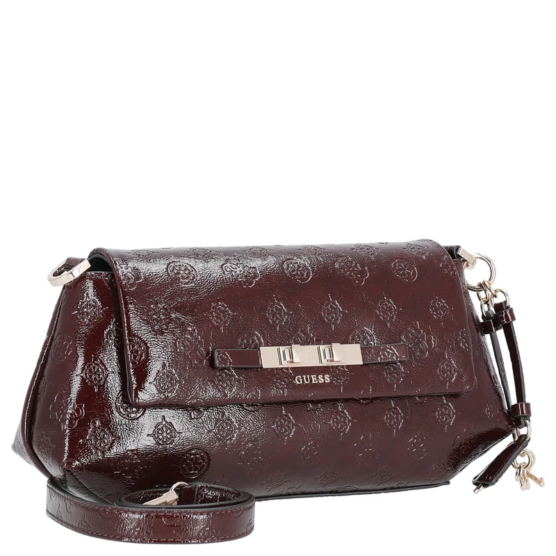 Guess Carmella Crossbody Flap - Bandolera (burgundy logo)