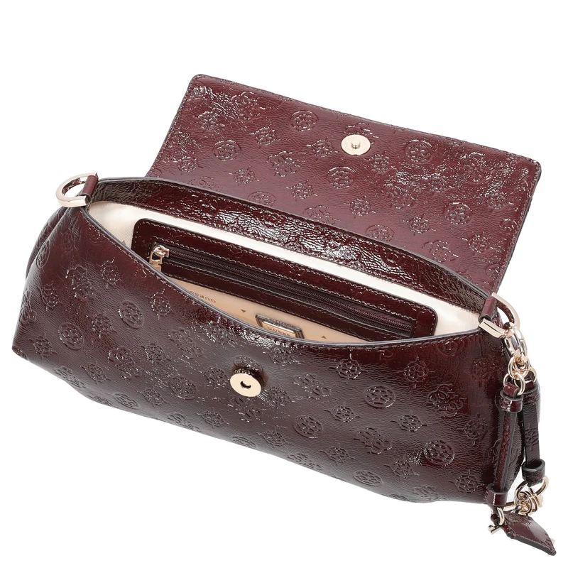 Guess Carmella Crossbody Flap - Bandolera (burgundy logo)