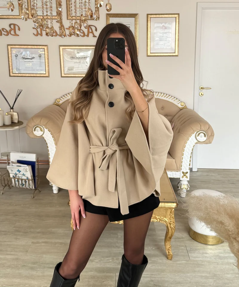Poncho Karah Beige