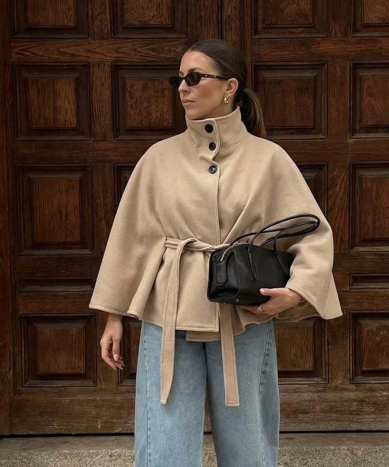 Poncho Karah Beige
