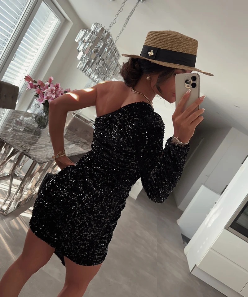 Pailletten Kleid Yana Schwarz