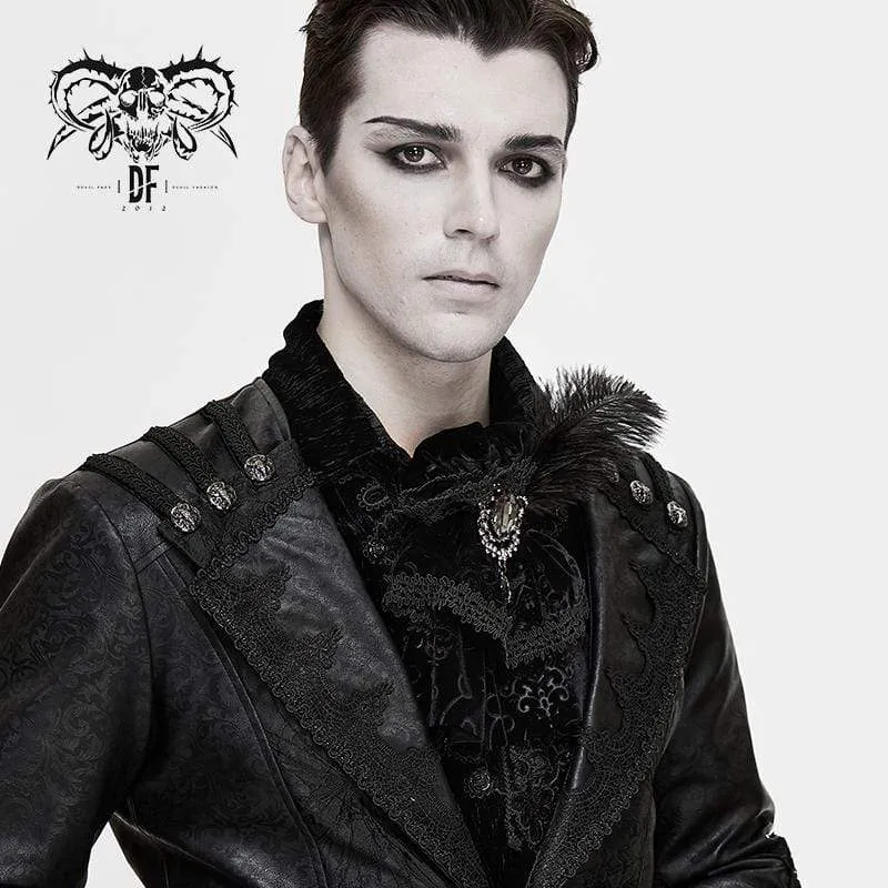 Gothic Jacquard Feather Strass Velet Krawatten