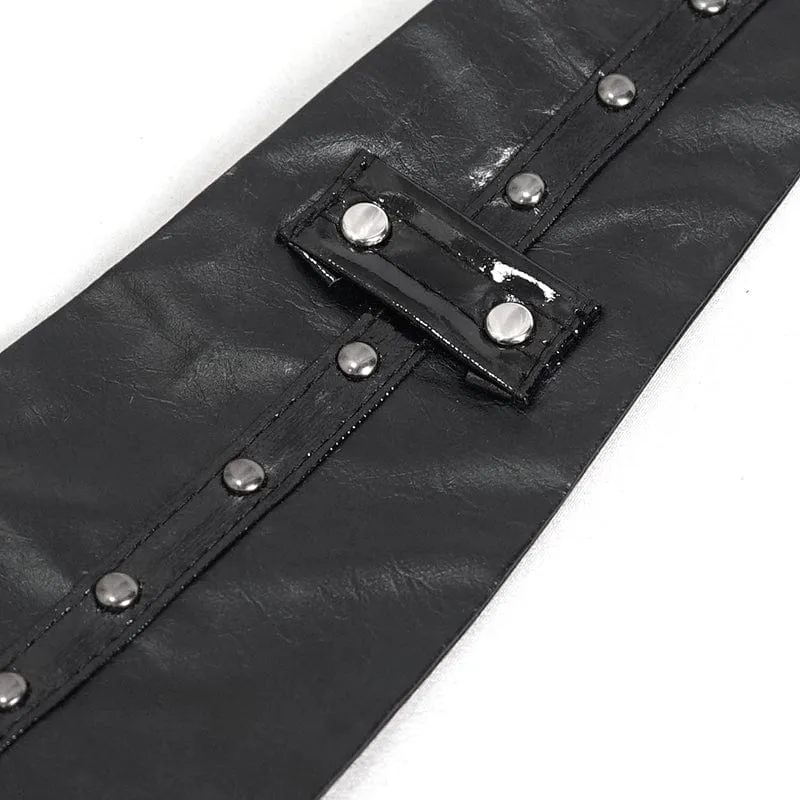 Gothic-Krawatte aus Kunstleder mit Nieten und Choker für Damen