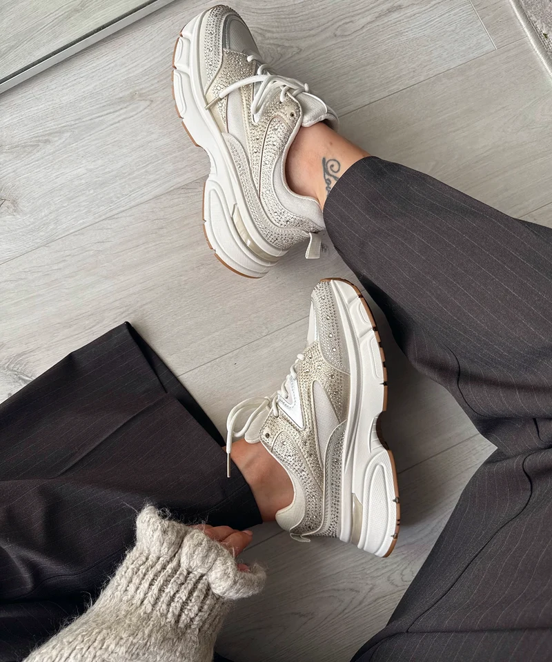 Sneaker Lola Strass Beige