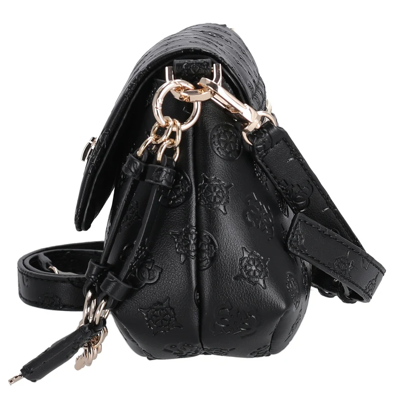 Guess Carmella Crossbody Flap - Bolso bandolera 30 cm (black logo)