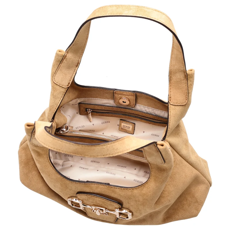 Guess Sunset Small Hobo - Bolso bandolera 33 cm (tan)