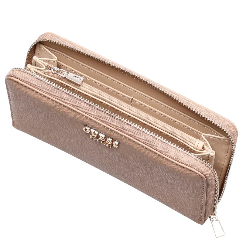 Guess Amorette SLG Large Zip - Cartera 12cc 21 cm (beige)