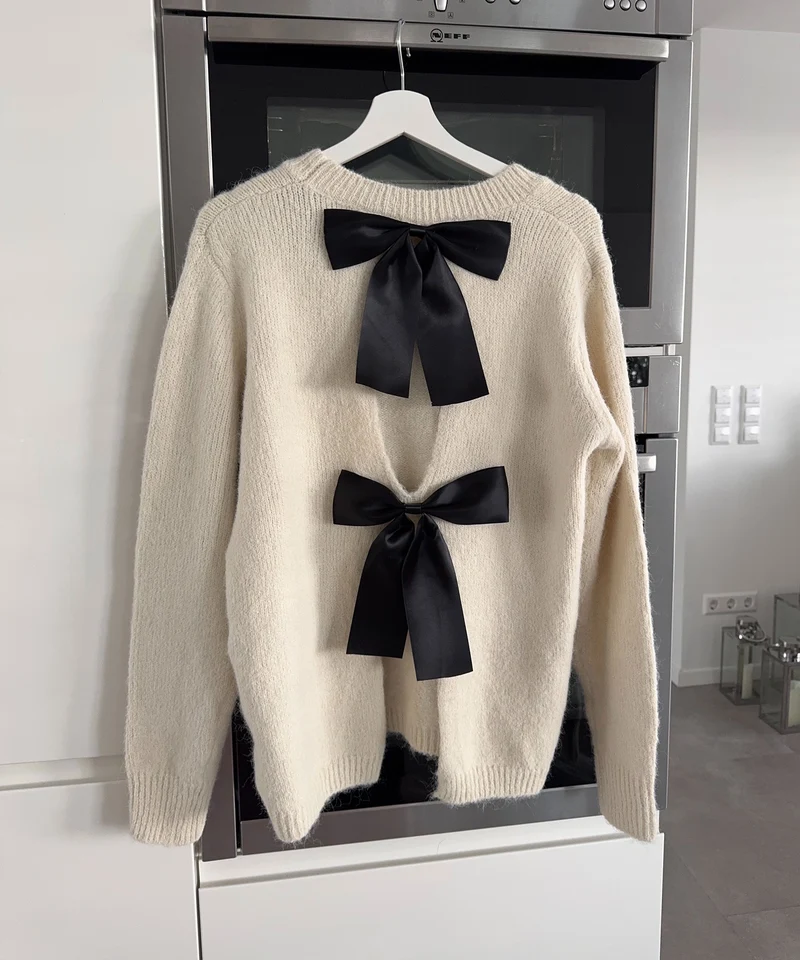 Pullover mit Schleifen Orla Beige