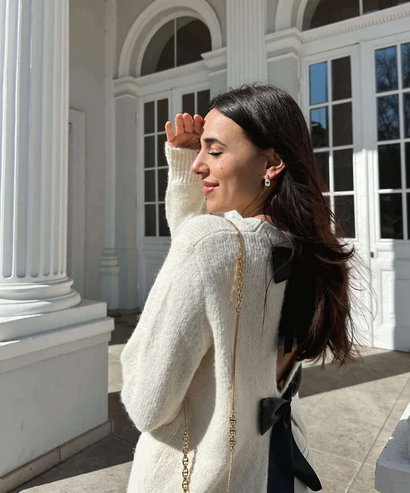 Pullover mit Schleifen Orla Beige