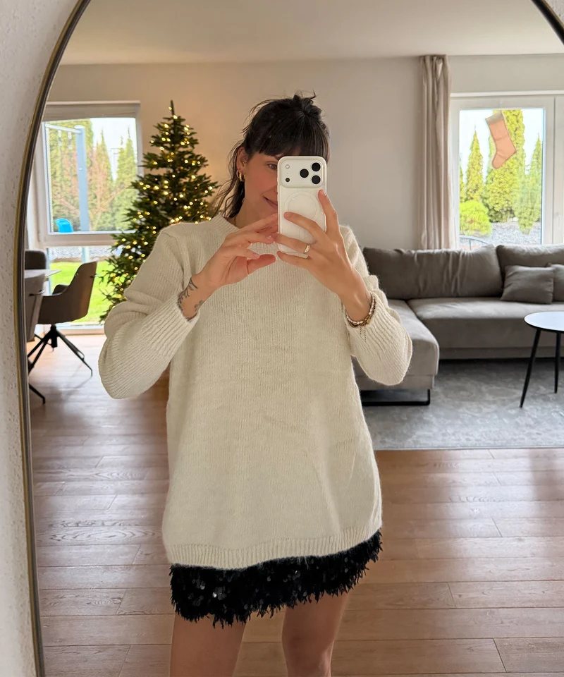 Pullover mit Schleifen Orla Beige