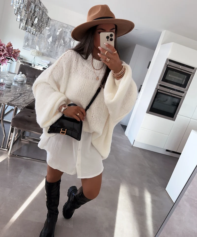 Oversize Pullover Nata Weiß