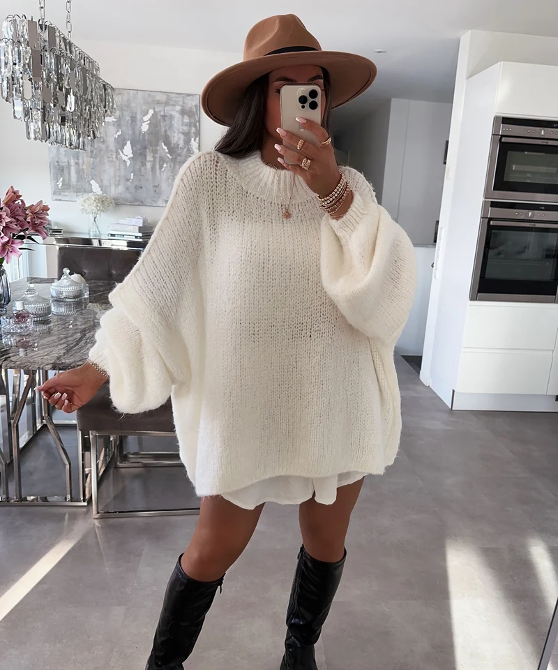 Oversize Pullover Nata Weiß