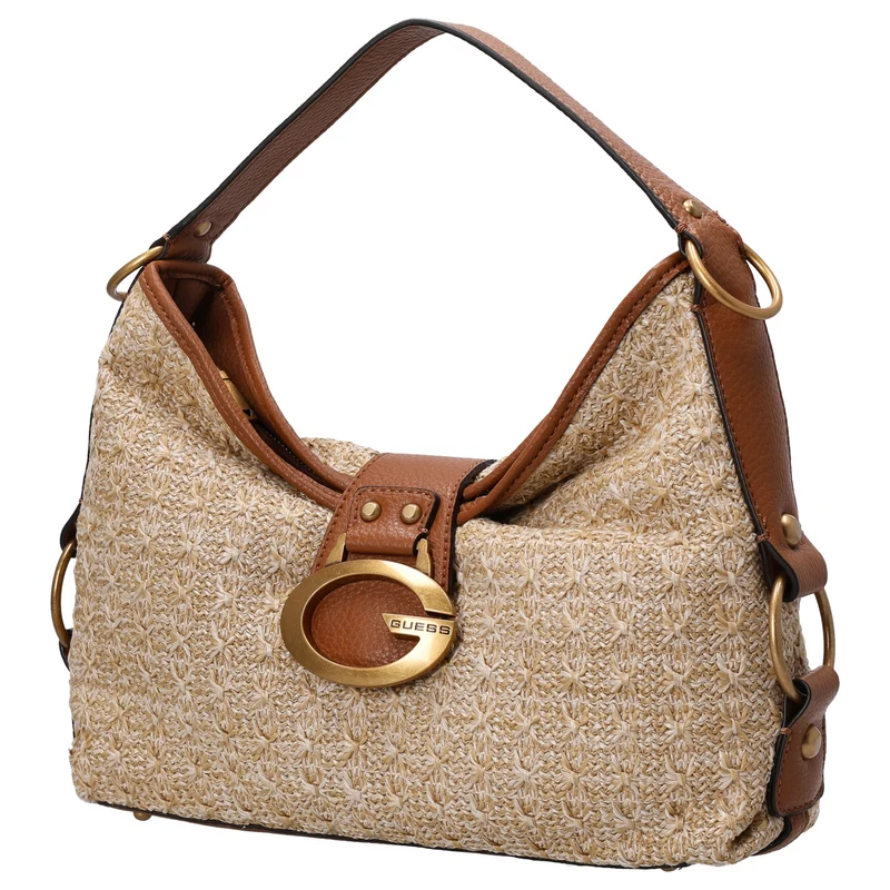 Guess Camden - Bolso de hombro 35 cm (natural/cognac)
