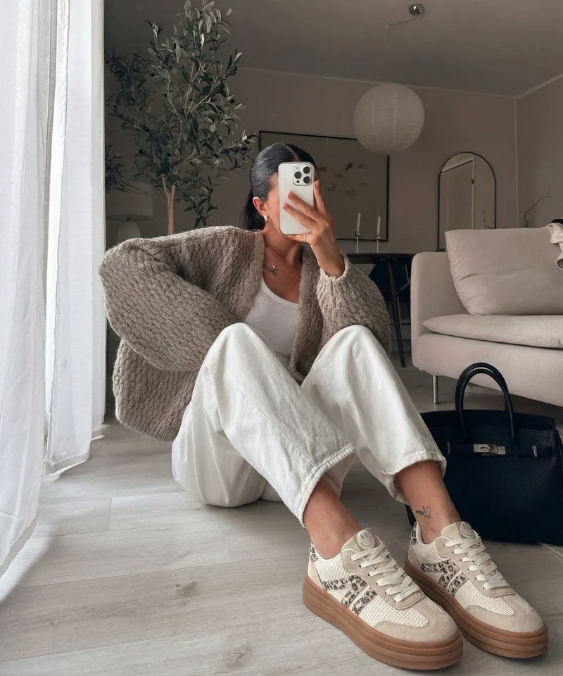Sneaker Smiley Leo Beige