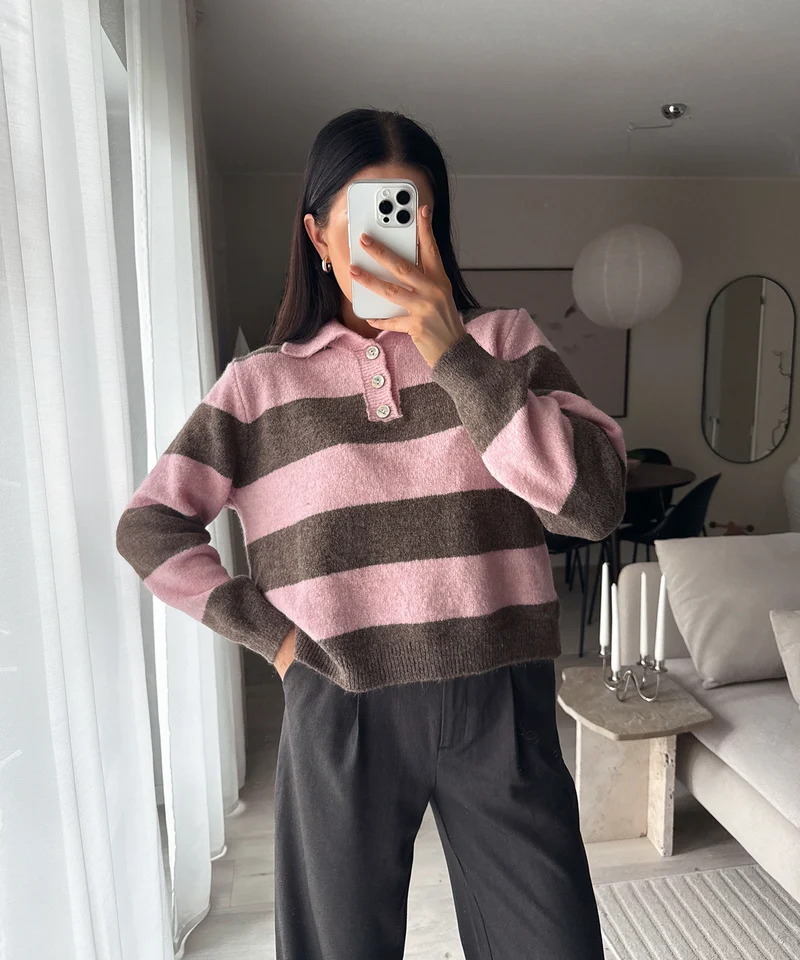 Pullover Olga Streifen Rosa
