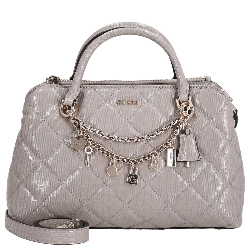 Guess Libby 2 Comp Satchel - Bolso de mano 30 cm (dark taupe)