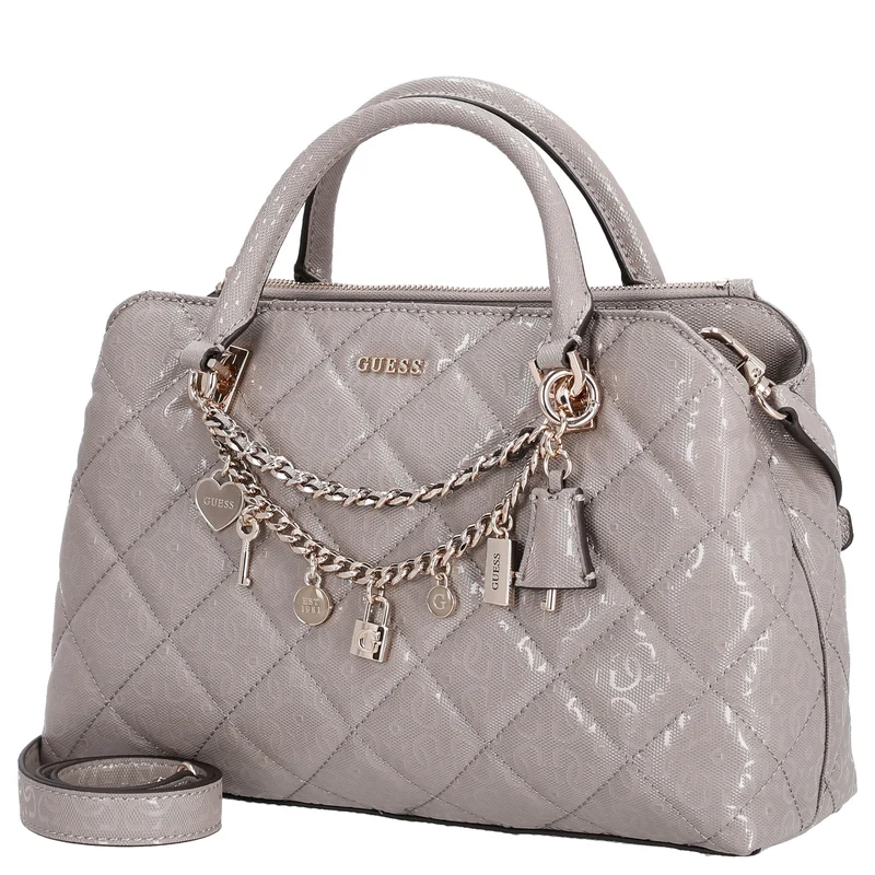 Guess Libby 2 Comp Satchel - Bolso de mano 30 cm (dark taupe)