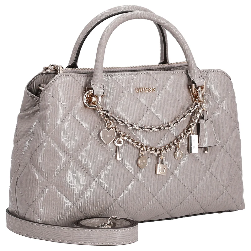Guess Libby 2 Comp Satchel - Bolso de mano 30 cm (dark taupe)