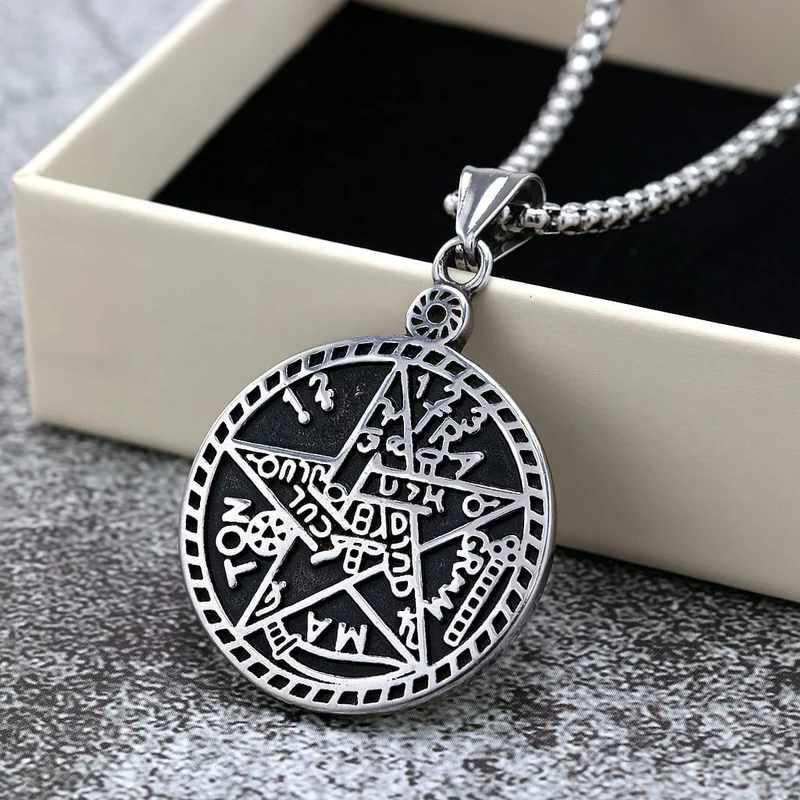 Punk-Pentacle-Buchstaben-Halskette für Herren