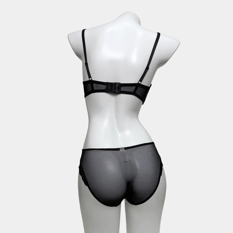 Gothic-Dessous-Set für Damen mit floraler Spitze und Schnürung