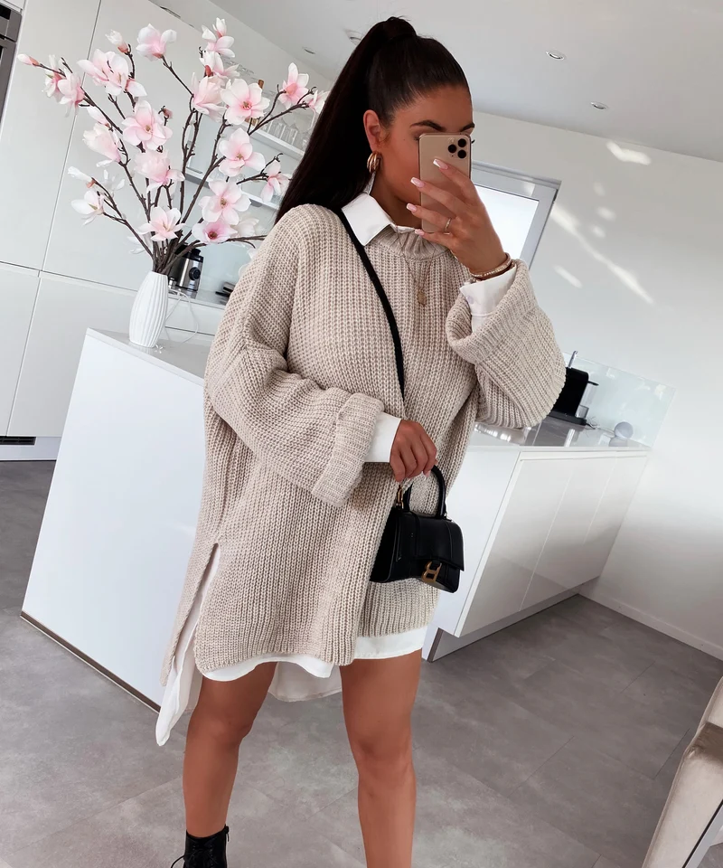 Oversize Pullover Elsa Beige