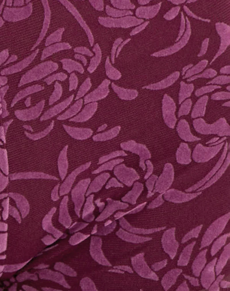 Sera Micro Short in Flock Shadow Leaf Plum