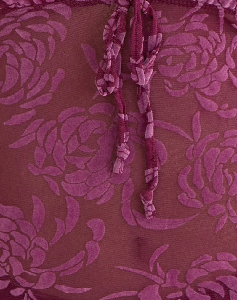 Kadio-Top in Flock Shadow Leaf Plum