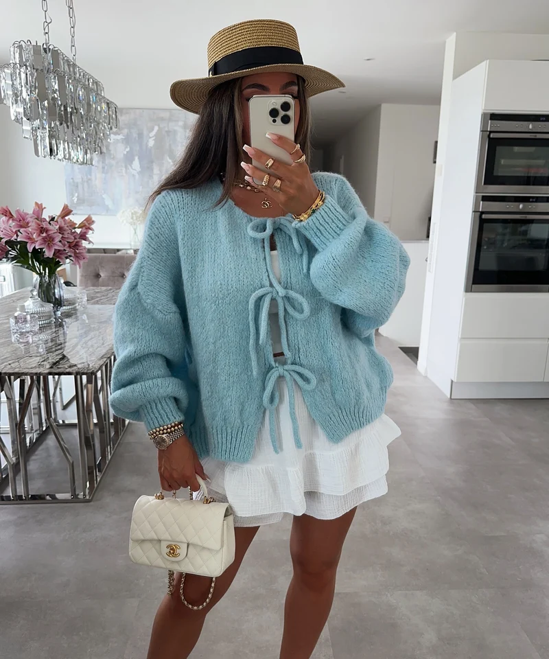 Cardigan Schleife Fia Hellblau