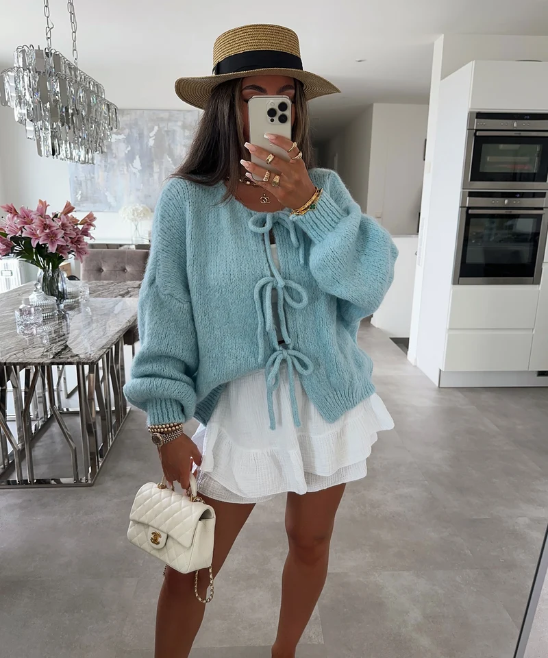 Cardigan Schleife Fia Hellblau