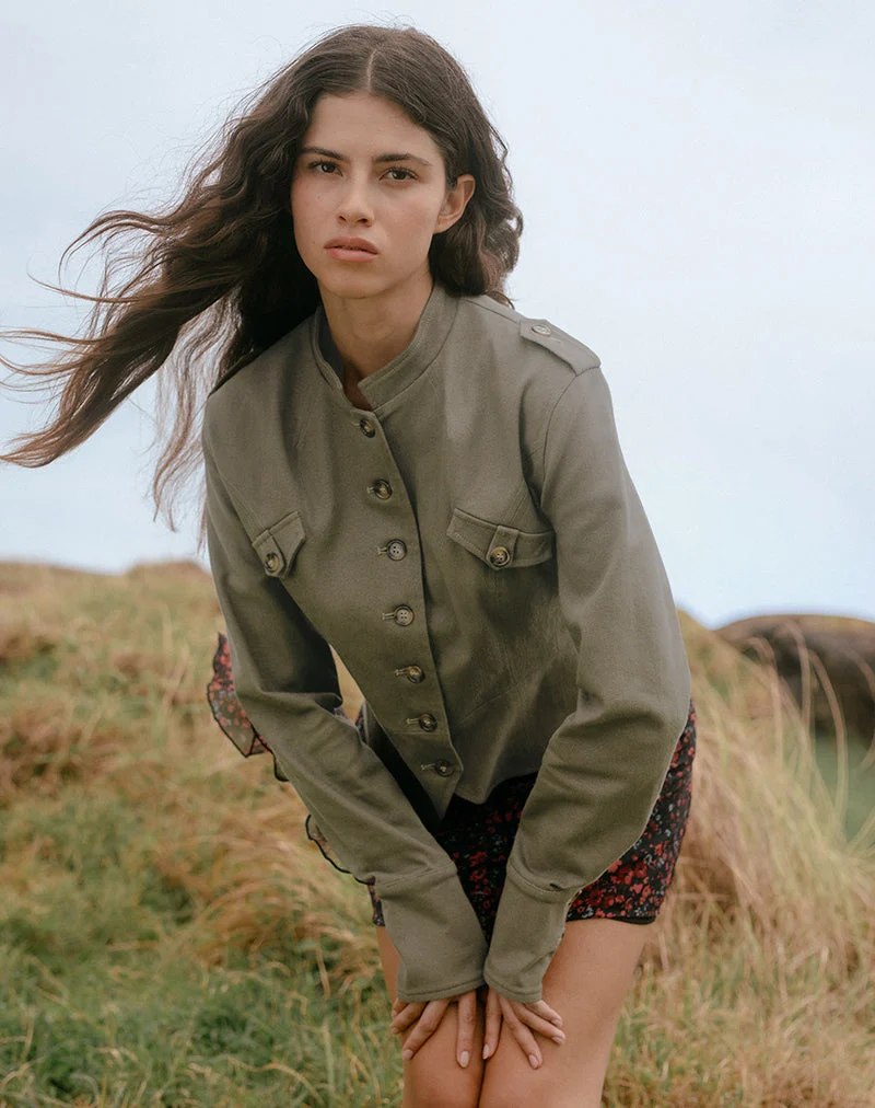 Diranda Militärjacke aus Twill in Khaki