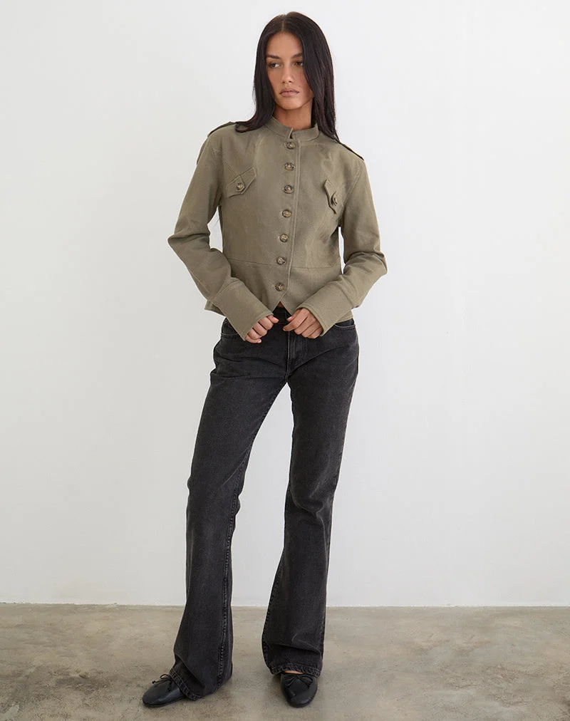 Diranda Militärjacke aus Twill in Khaki