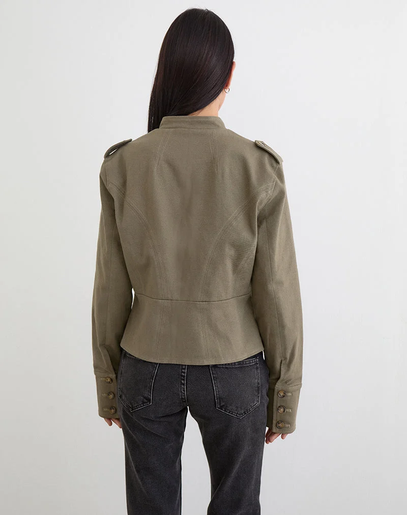 Diranda Militärjacke aus Twill in Khaki