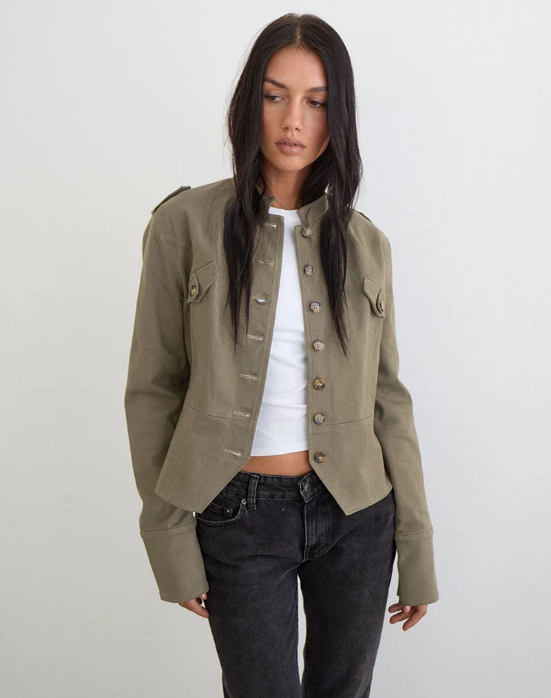 Diranda Militärjacke aus Twill in Khaki