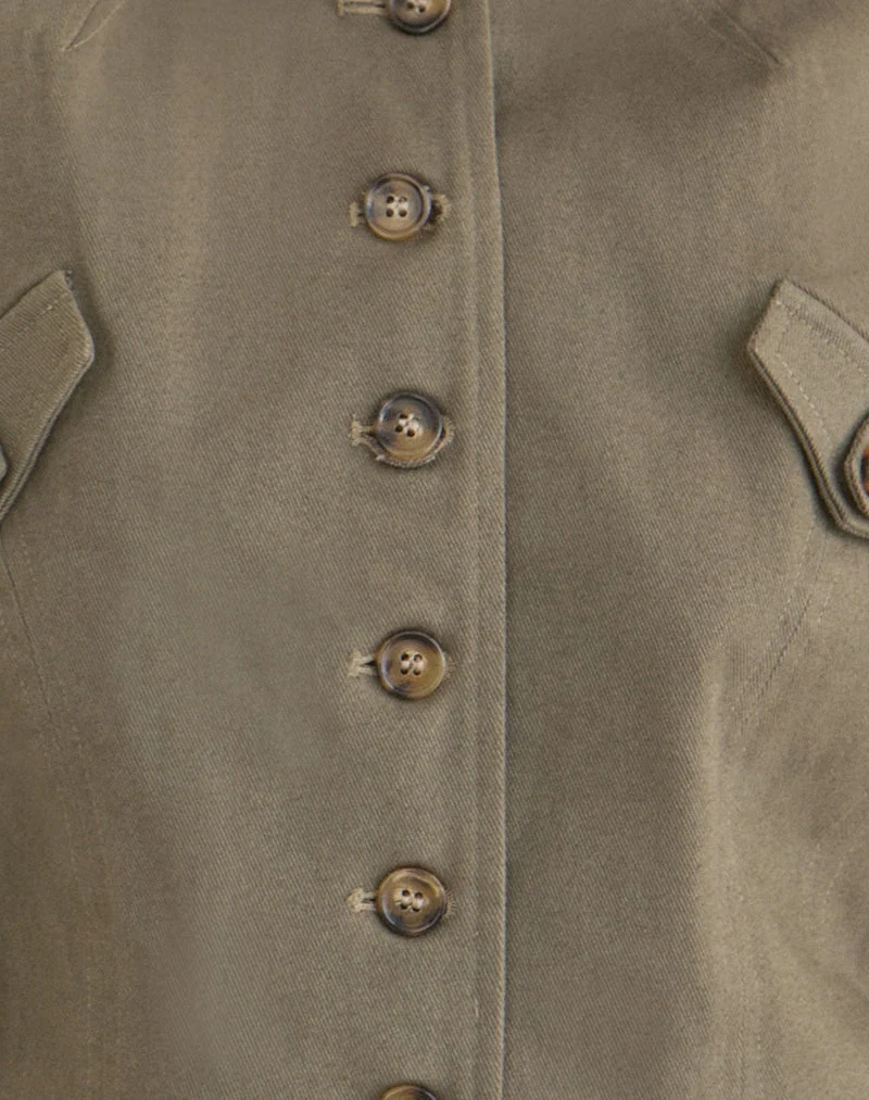 Diranda Militärjacke aus Twill in Khaki