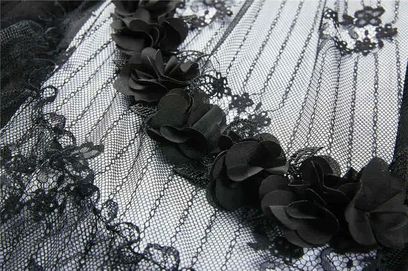 Damen Vintage Layered Lace & Velour Rock