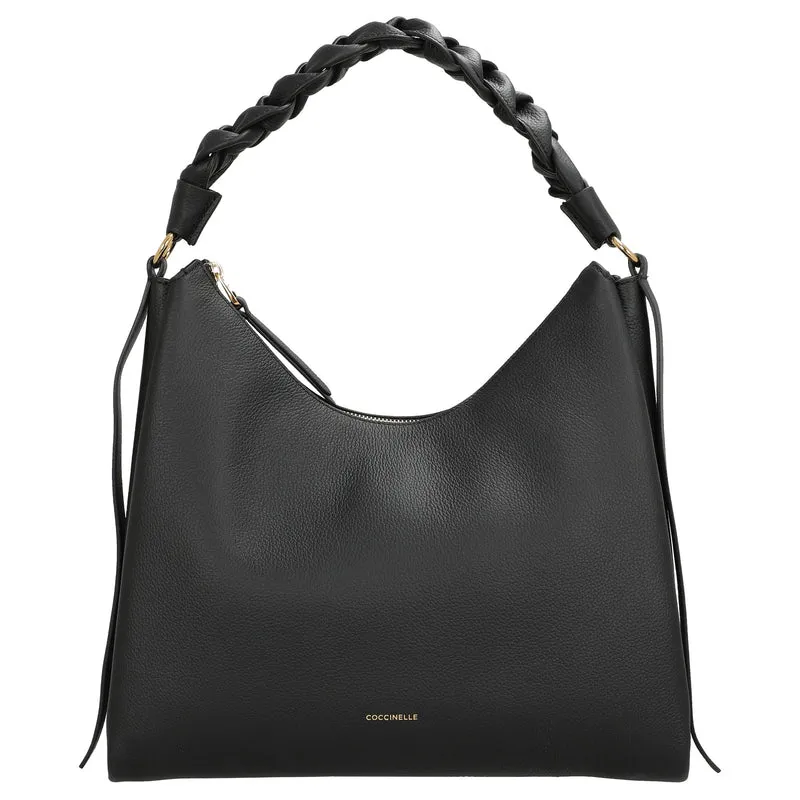 Coccinelle Boheme Grana Double - Bolso de hombro M 34 cm (noir/cognac)